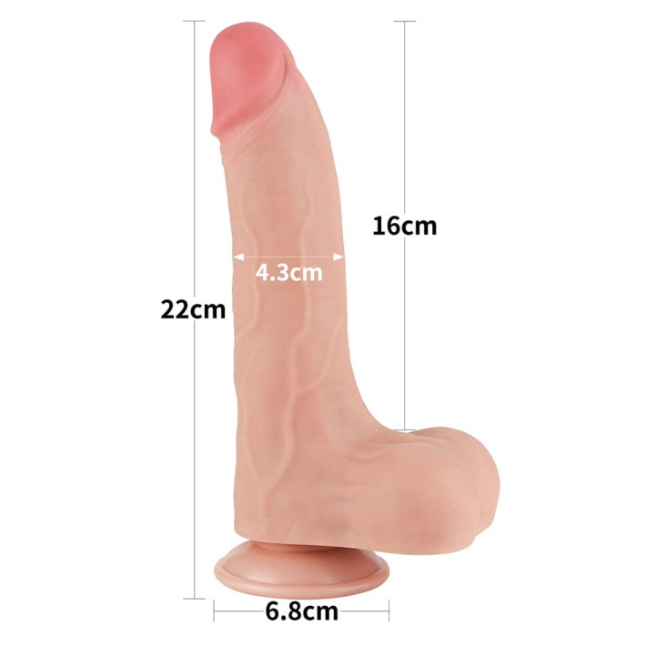 Dildo Realistic Sliding Skin Dual Layer Ii, Natural, 21.5 Cm 4