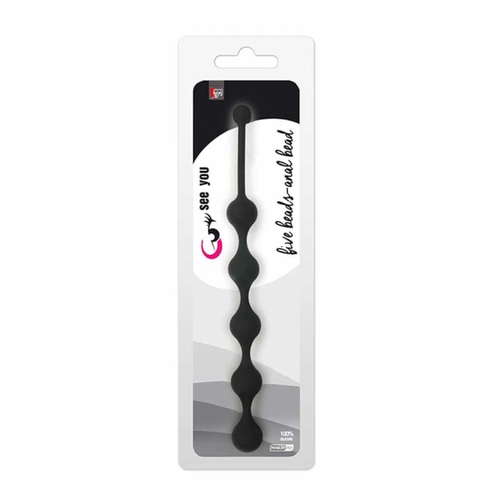 Bile Anale Five Beads, Negru 2