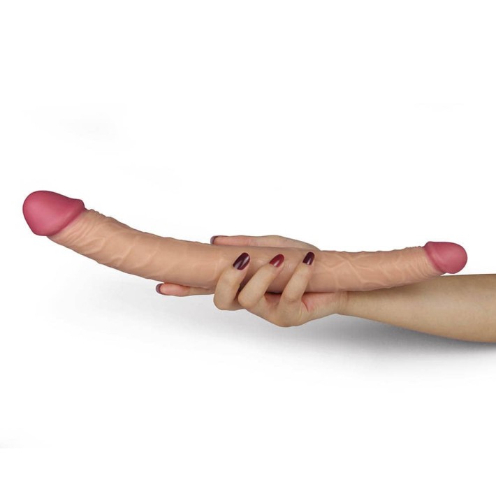 Dildo Realistic Dubla Penetrare Ladykiller, Natural, 35.5 Cm 2