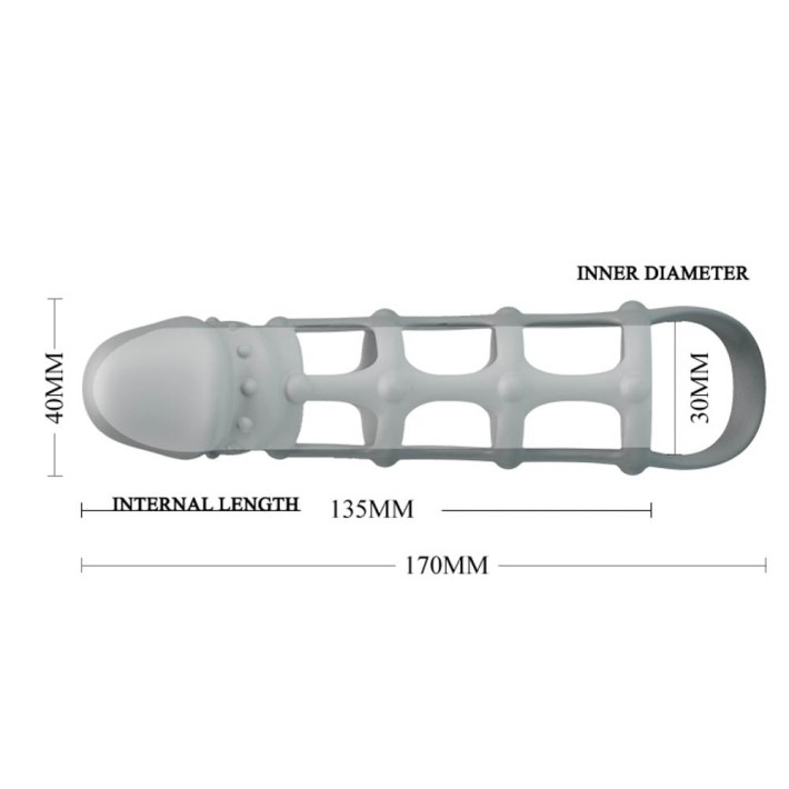 Manson / Extensie Penis Cu Inel Testicule, Alb 7