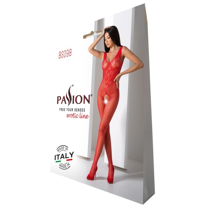 Bodystocking Sexy Cu Dantela Decupat Intim, Rosu, Marime Universala 7