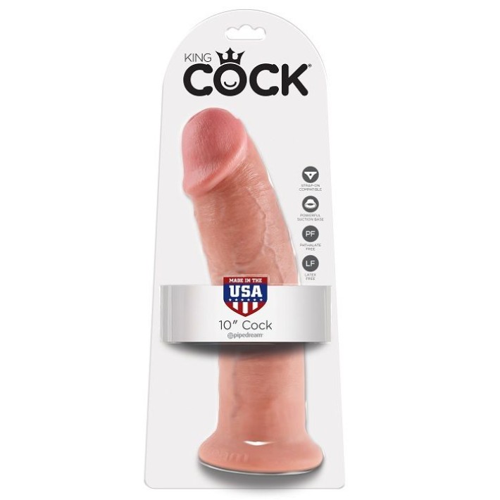 Dildo Realistic Cu Ventuza King Cock, Natural, 25.4 Cm 4