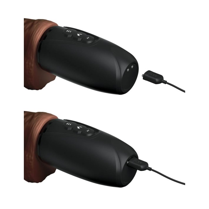 Vibrator Cu Functie Du-te/vino Thrusting Cock With Balls, Brun, 19.5 Cm 8