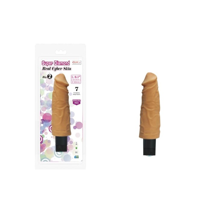 Vibrator Clasic Super Diamond Real Cyber Skin No. 2, Natural, 23 Cm 3