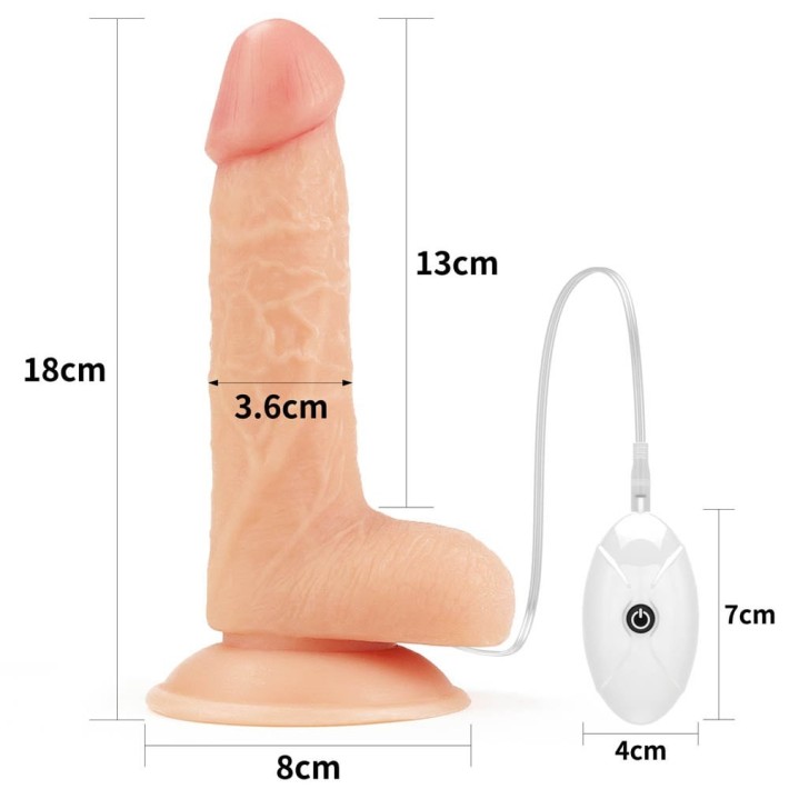 Set Ham Strap-on Si Dildo Cu Vibratii Easy Strapon, Natural, 18 Cm 4