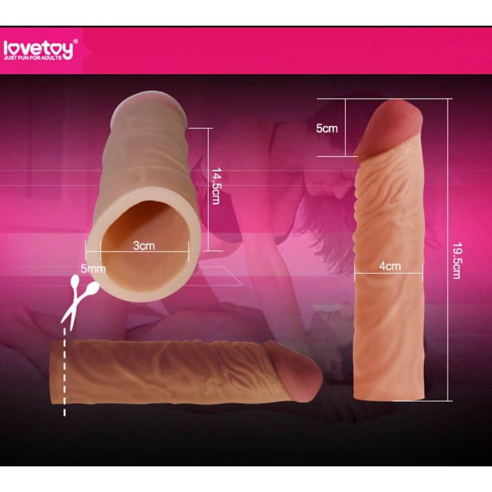 Extensie/manson Penis Pleasure X-tender, Brun, +5 Cm 3