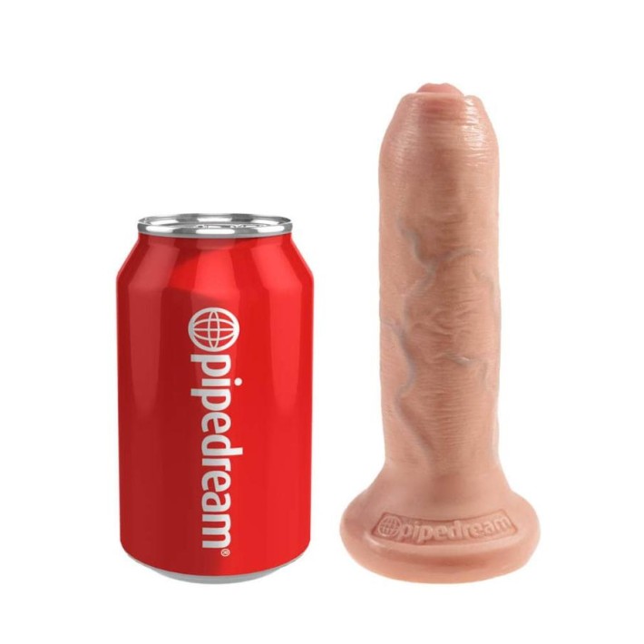 Dildo Clasic Cu Ventuza King Cock Necircumcis, Natural, 15 Cm 6