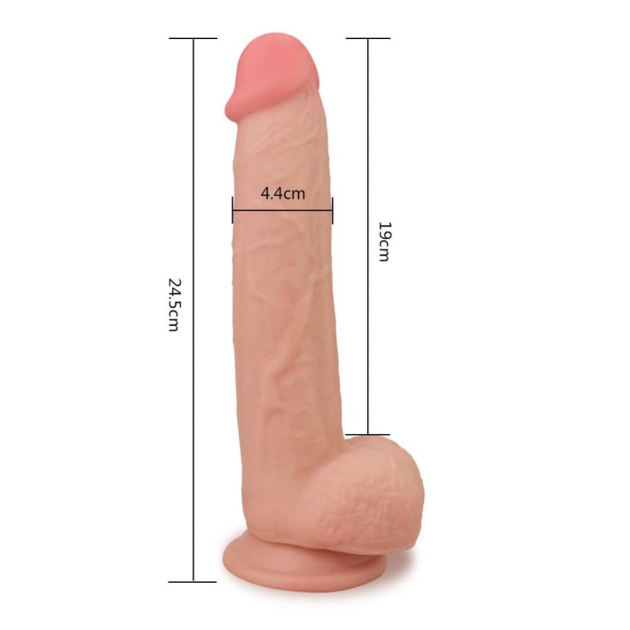 Dildo Super Realistic Dublu-stratificat, Natural, 24,5 Cm 3