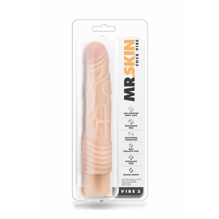 Vibrator Realistic Mr. Skin Cock Vibe 2, Natural, 22.5 Cm 2