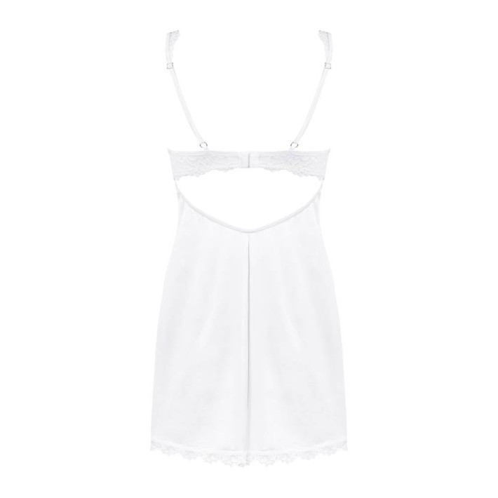 Amor Blanco Underwire Chemise & Thong White   S/m 2xl/3xl, L/xl, S/m 6