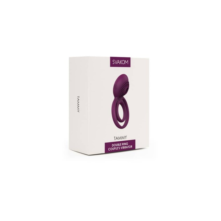 Inel Penis Vibrator Dublu Tammy, Violet 4
