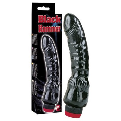 Vibrator Realistic Black Hammer, Negru, 22 Cm