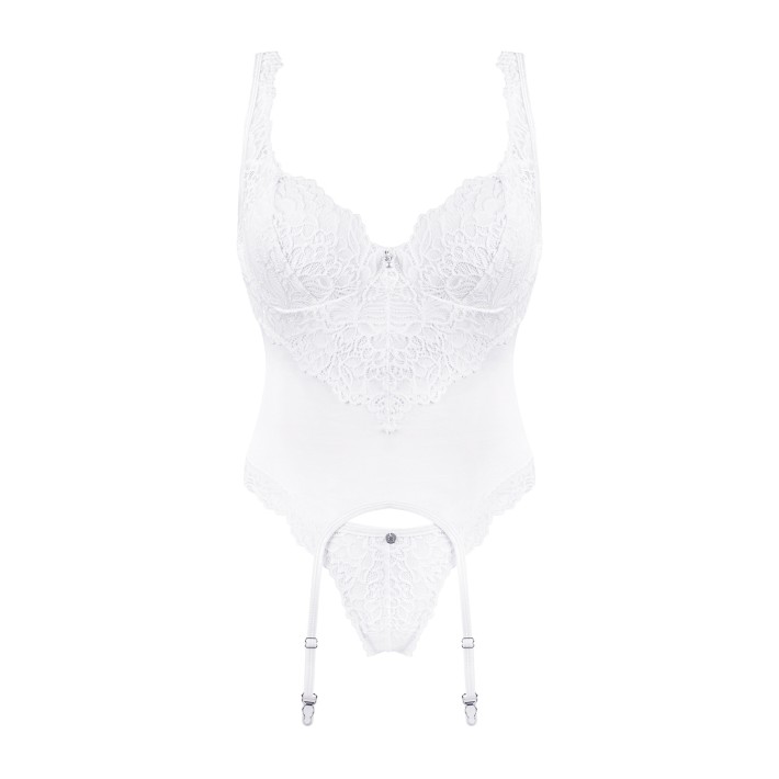 Amor Blanco Underwire Corset & Thong White L/xl L/xl, S/m 7