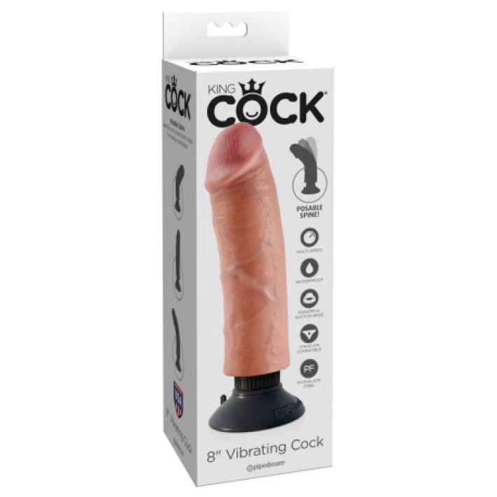 Vibrator Realistic King Cock, Natural, 18.8 Cm 4
