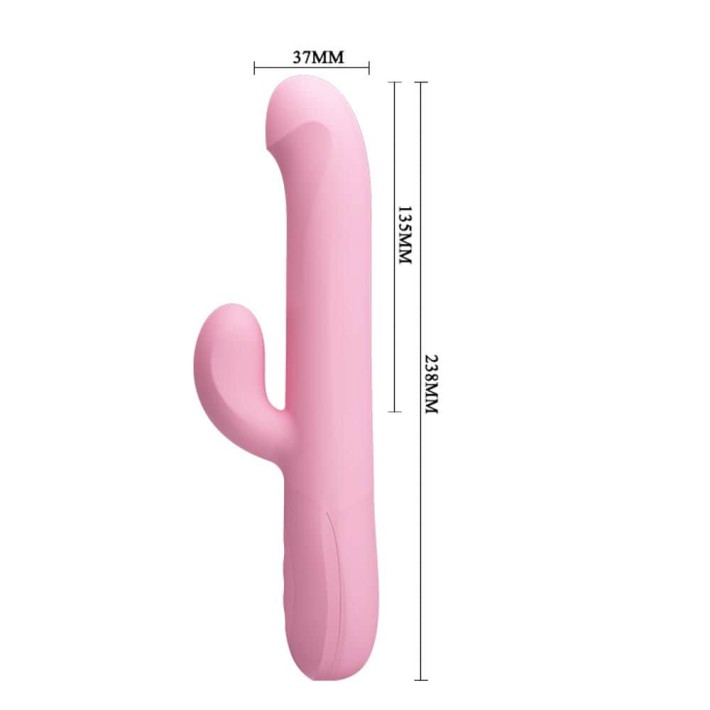 Vibrator Rabbit Cu Rotatii Truman, Roz, 23.5 Cm 5