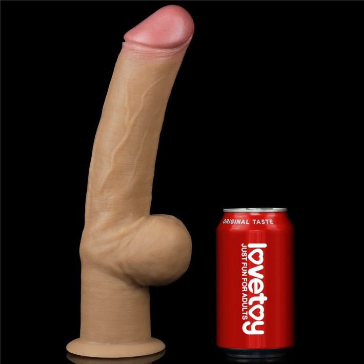 Dildo Clasic Din Silicon Dublu-stratificat Platinum, Natural, 30.4 Cm 7