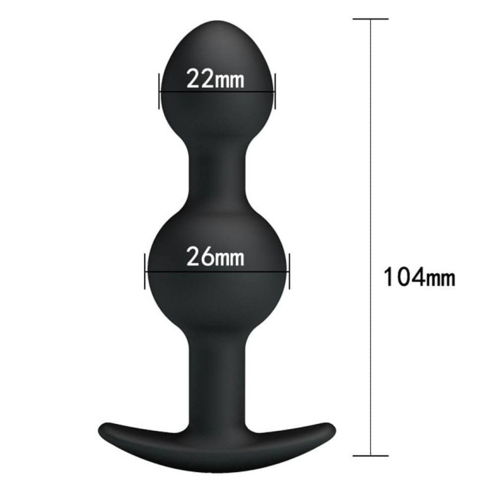 Dop Anal Heavy Balls Silicone Butt Plug 2, Negru, 10 Cm 4