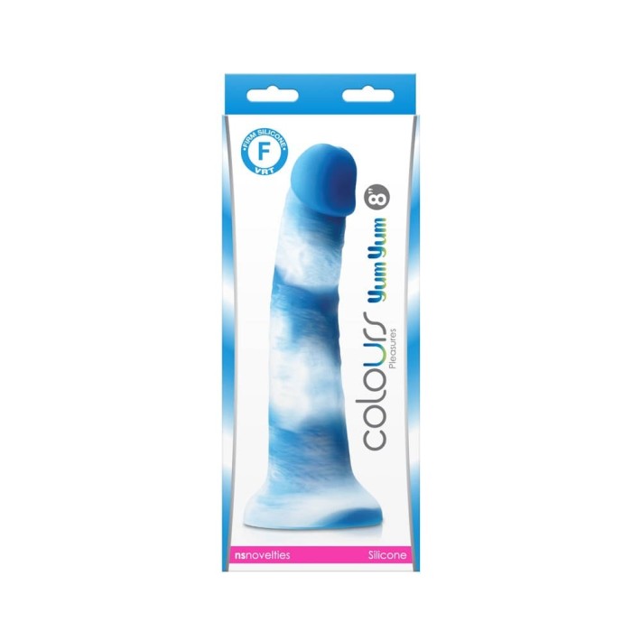 Dildo Clasic Colours Pleasures Yum Yum, Albastru, 20 Cm 2