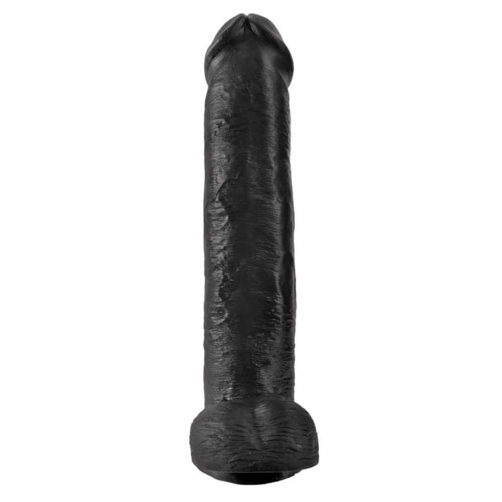 Dildo Clasic Cu Testicule King Cock, Negru, 38 Cm 3