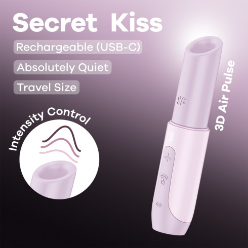 stimulator, Stimulator Clitoridian Cu Air Pulse Secret Kiss, Roz, pasiune.ro