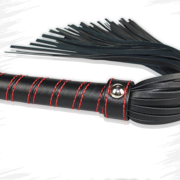 Bici Bondage Fetish Beginners Flogger, Negru+rosu, 45 Cm 6