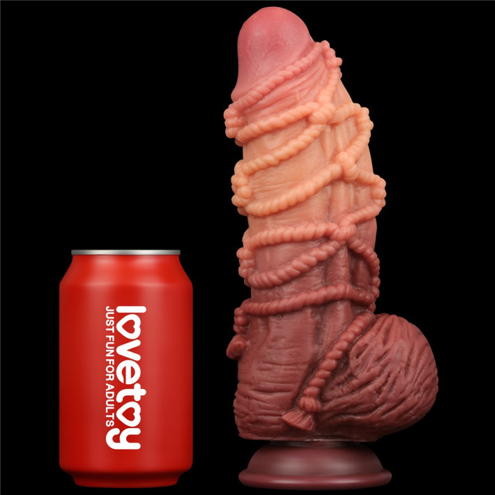 Dildo Realistic Extra Texturat Din Silicon Platinum Dublu-stratificat, Natural, 24 Cm 7