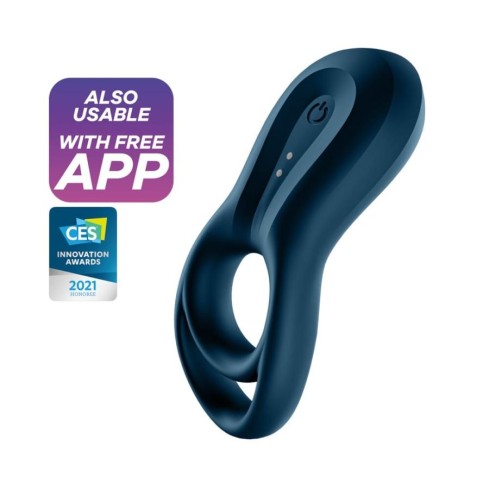 stimulator, Inel Penis Cu Vibratii Epic Duo, Bleumarin, pasiune.ro