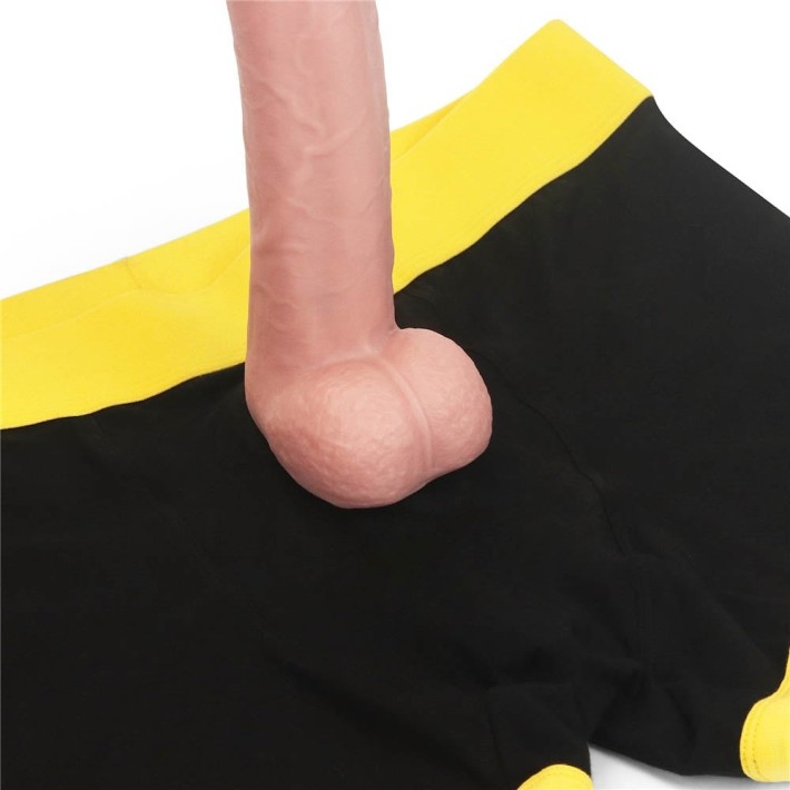 Boxeri Pentru Strap-on Horny Strapon Shorts, Negru + Galben, Xl/xxl (talie 94-106 Cm) 4