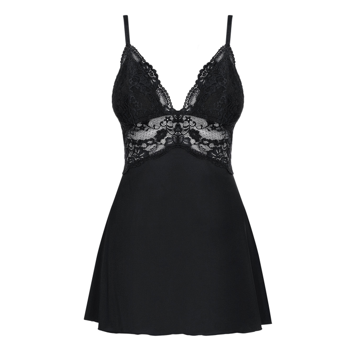 Babydoll Cu Dantela Si Chilotei Sexy, Negru, S/m 9