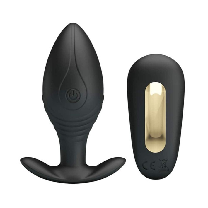 Dop Anal Cu Vibratii Royal Pleasure Regina, Negru, 9 Cm 4