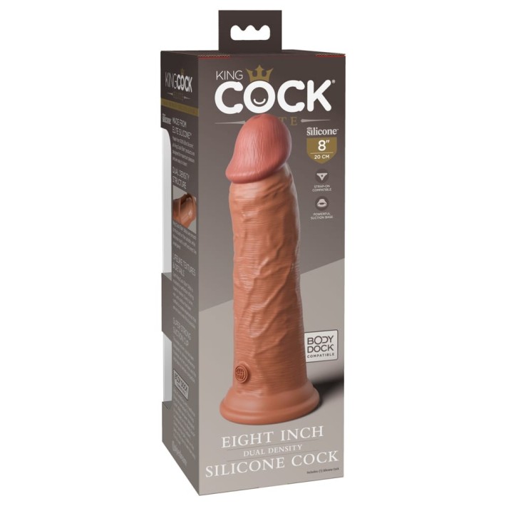 Dildo Clasic Cu Ventuza Dual Density Silicone Cock, Bronz, 20 Cm 5