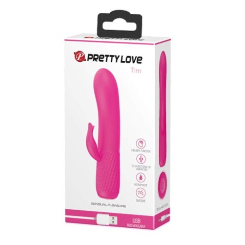 Vibratoare Rabbit, Vibrator Tim, Roz, 15 Cm, pasiune.ro