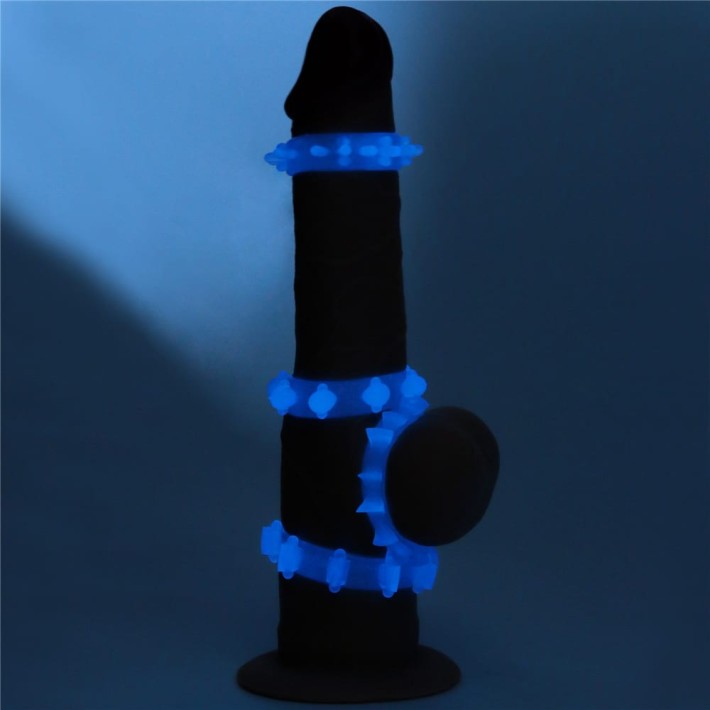 Set 4 Inele Penis Fosforescente Lumino Play, Alb 5