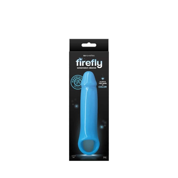 Extensie/manson Penis Fosforescent Firefly, S, Albastru 2