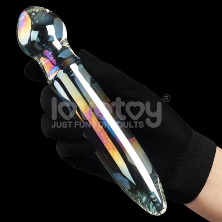 Dildo Sticla Twilight Gleam Glass Dildo- Prism Glass, Transparent, 18 Cm 8