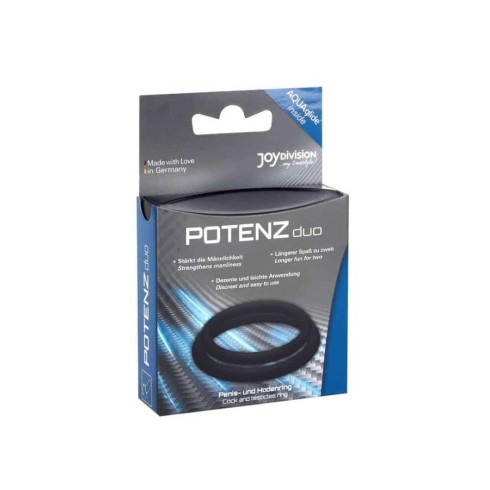 inele, Set 2 Inele Penis Potenzduo M, Negru, pasiune.ro