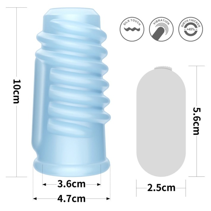 Inel / Manson Penis Cu Vibratii Spiral Knights, Albastru 8