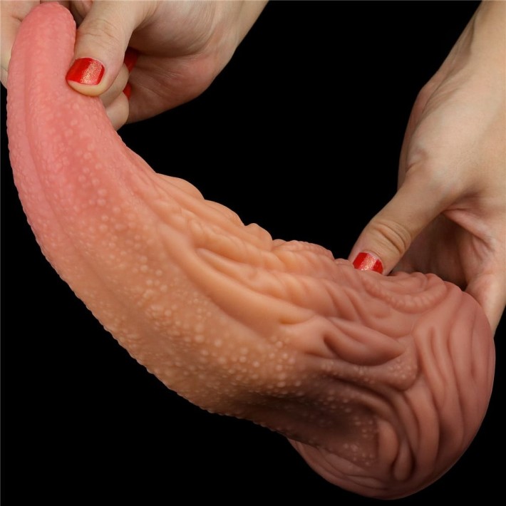 Dildo Clasic Dual-layered Platinum Silicone Tongue, Multicolor, 25 Cm 10