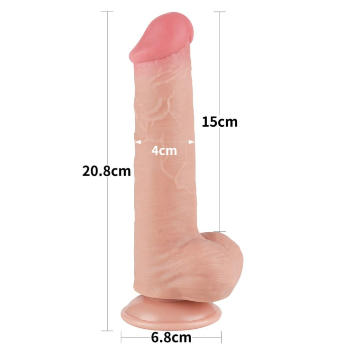 Dildo Realistic Sliding Skin Dual Layer Iii, Natural, 20 Cm 4