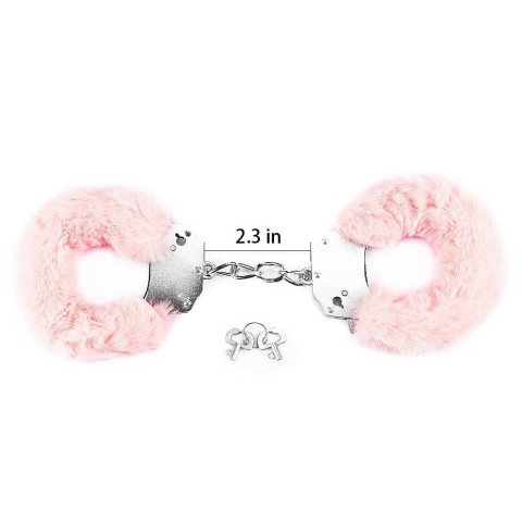 fetish, Fetish Pleasure Fluffy Hand Cuffs Pink, pasiune.ro