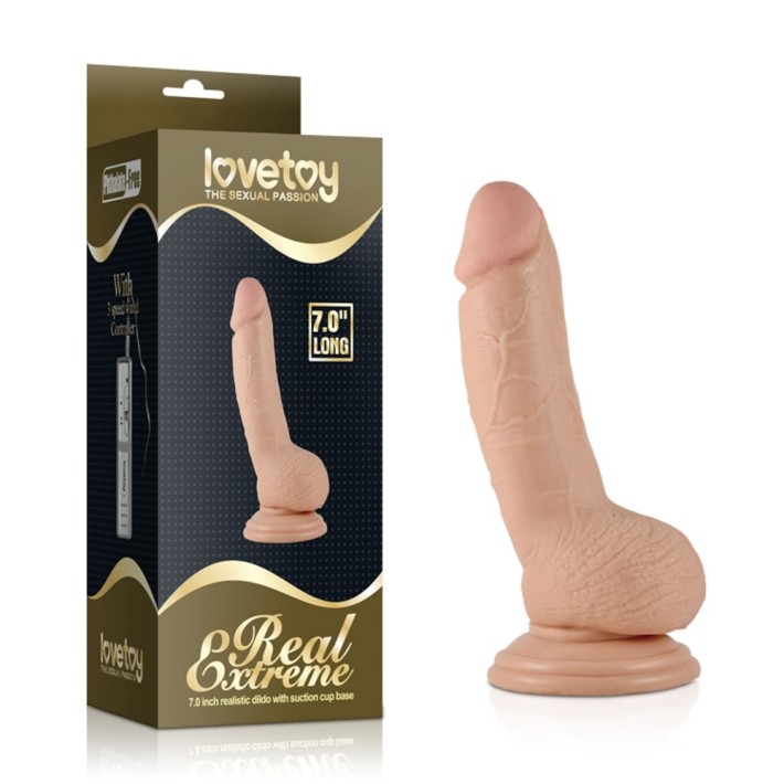 Vibrator Realistic Cu Ventuza Real Extreme Dildo, Natural, 27 Cm 4