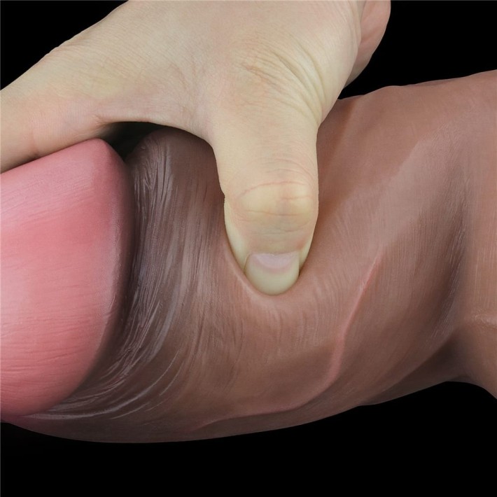 Dildo Mega Dublu-stratificat Nature Cock, Brun, 18 Cm 2