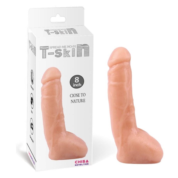 Dildo Clasic T-skin Spread Me No.01, Natural, 20.5 Cm 5