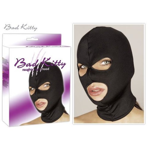 kitty, Masca-cagula Fetish, Negru, pasiune.ro