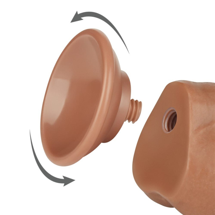 Dildo Realistic Sliding Skin Dual Layer Ii, Brun Deschis, 19 Cm 4