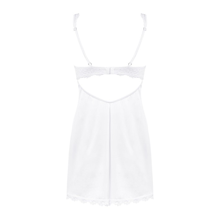 Amor Blanco Underwire Chemise & Thong White   S/m 2xl/3xl, L/xl, S/m 10