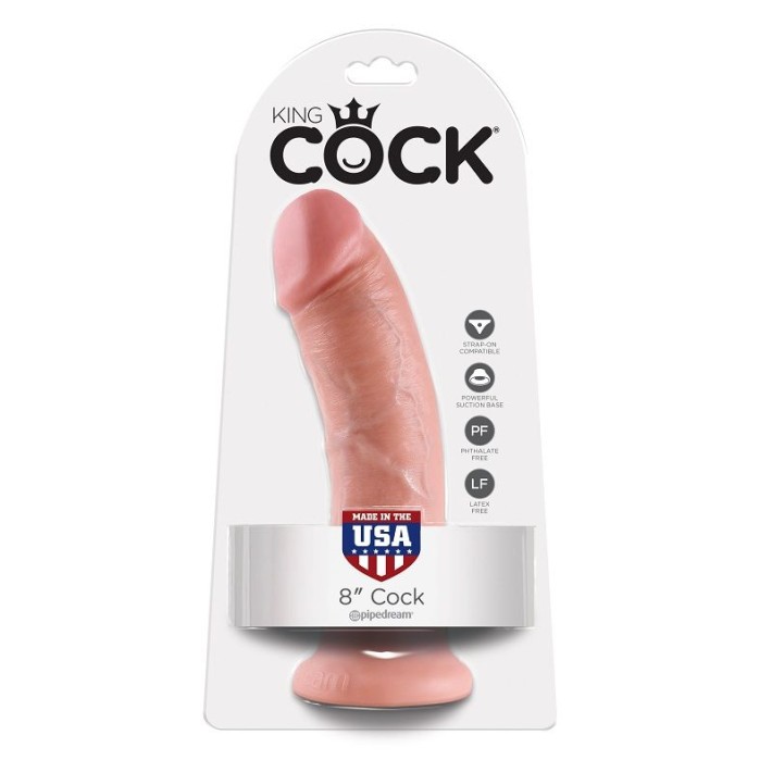 Dildo Realistic Cu Ventuza King Cock, Natural, 20 Cm 4