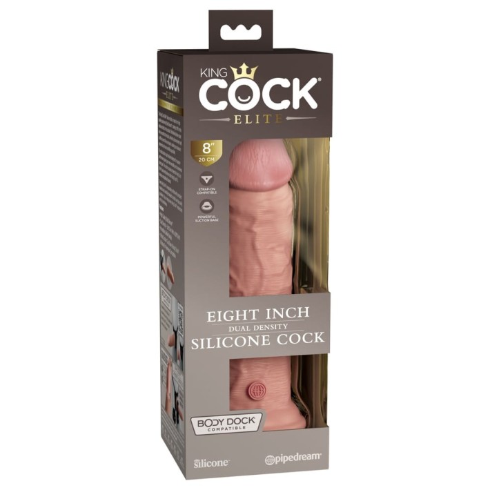 Dildo Clasic Cu Ventuza Dual Density Silicone Cock, Natural, 20 Cm 6