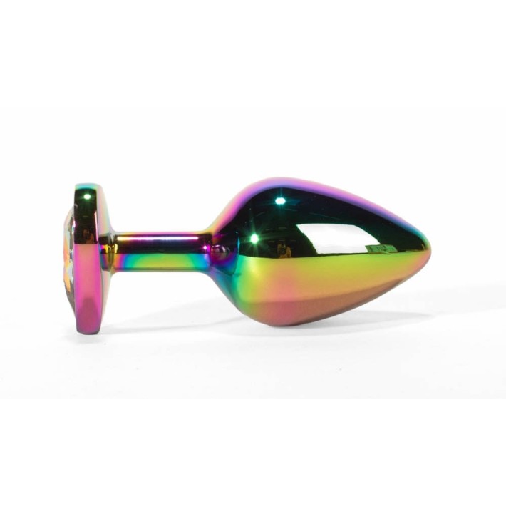 Dop Anal Cu Bijuterie Secret Shine Metal Rainbowheart L, Multicolor, 9.5 Cm 3