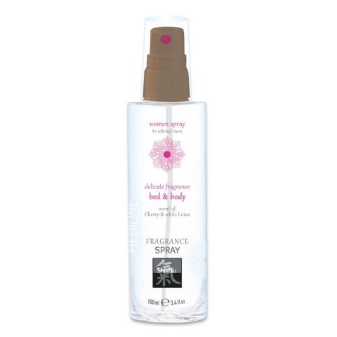 Shiatsu, Spray Afrodisiac Bed & Body Pentru Femei, Cherry & Lotus Alb, 100 Ml, pasiune.ro